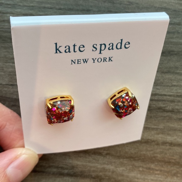 Kate Spade Multi Glitter Stud Earrings NWT - Picture 3 of 4